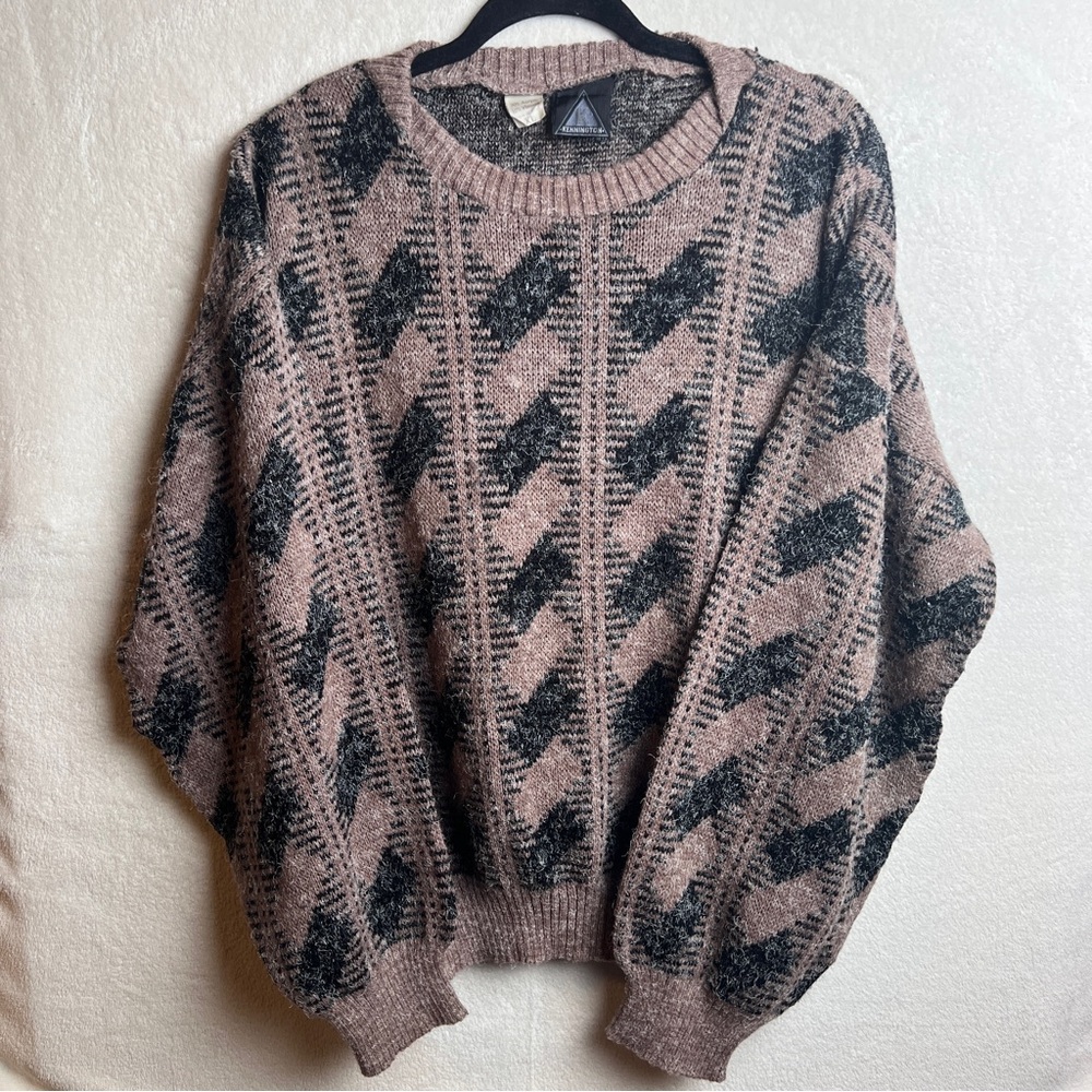 Vintage Kennington Sweater 90% Acrylic 10% Viscose Fuzzy Geometric Sweater XL